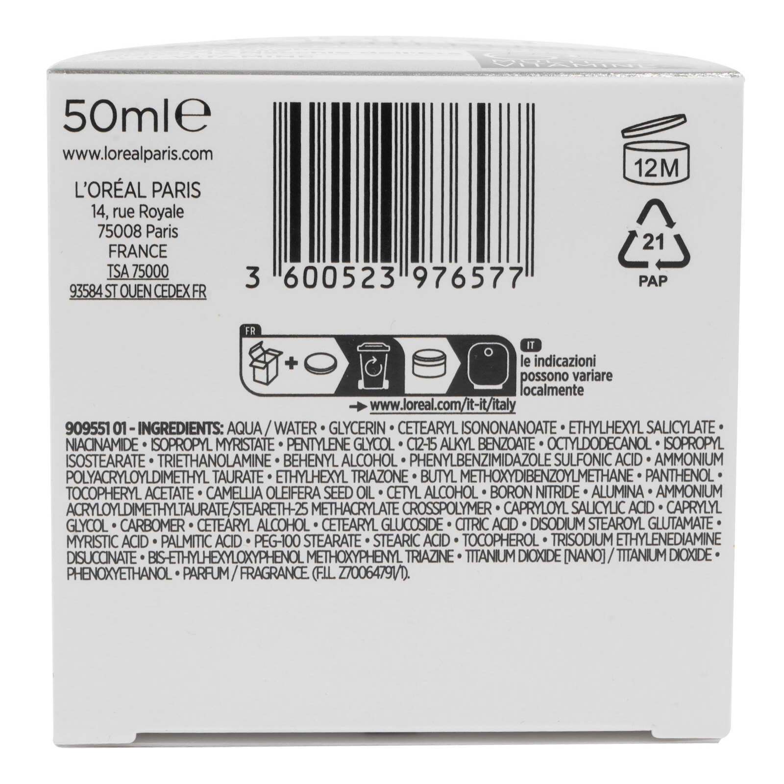 Crema Viso Anti-Rughe Trattamento Nutriente Giorno Attiva 65+ con Multi-Vitamine - Barattolo da 50ml