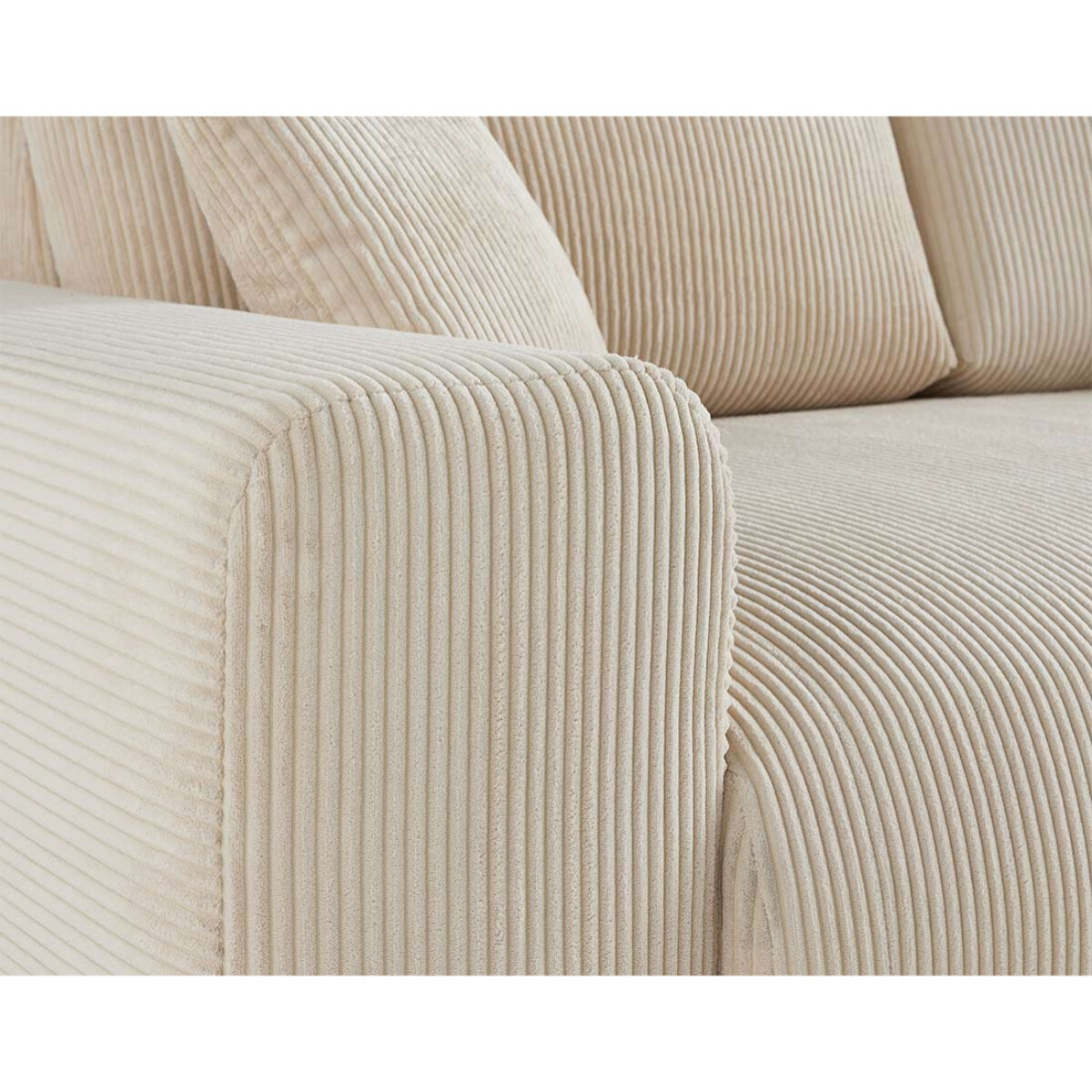 Garance - canapé panoramique en U - 7 places - en velours côtelé - Beige