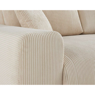 Garance - canapé panoramique en U - 7 places - en velours côtelé - Beige