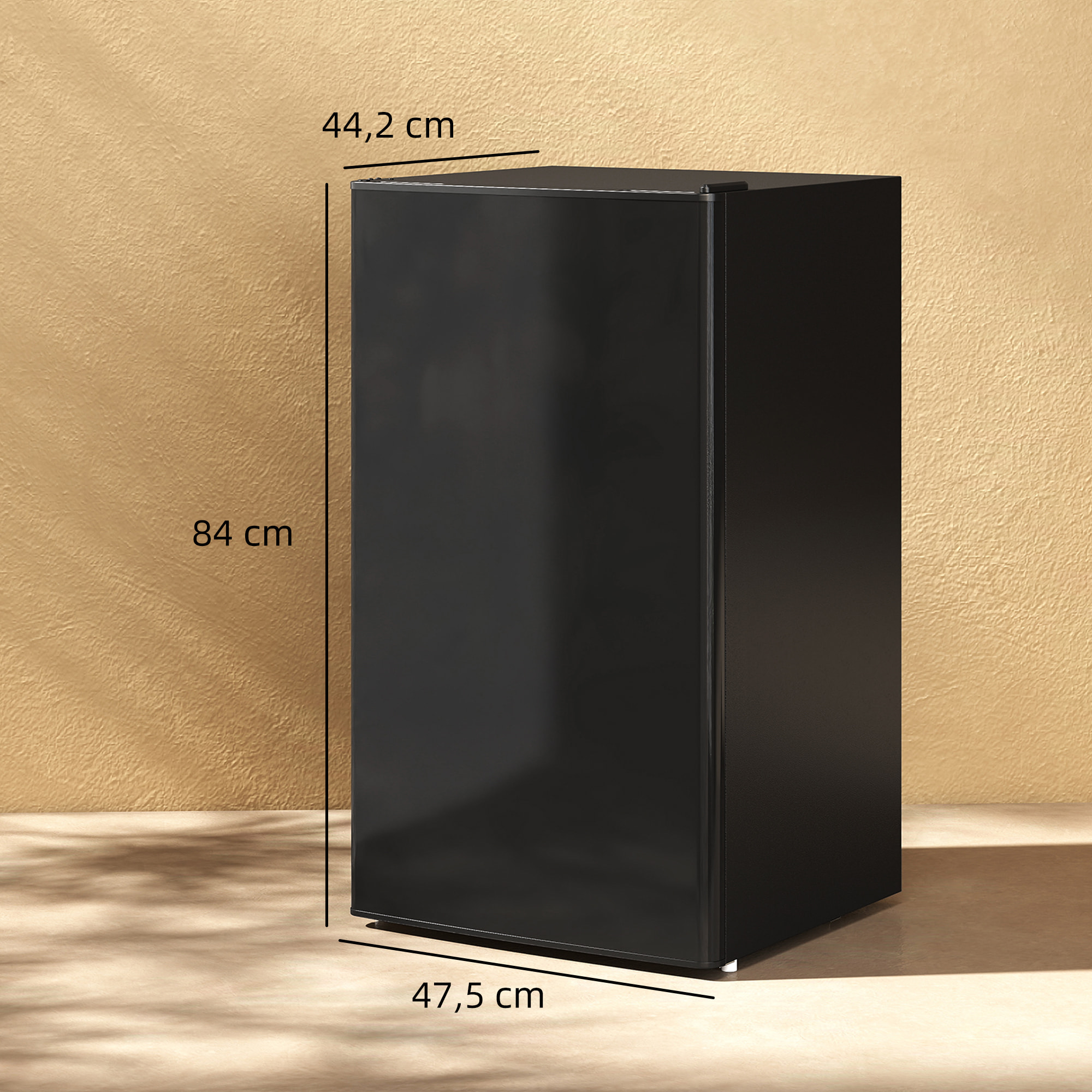 Nevera Pequeña 91 L con Congelador, Mini Frigorífico Silenciosa, Frigorífico Pequeño Bajo Encimera con Temperatura Regulable 5 Niveles, Puerta Reversible y Estantes Ajustables, Negro