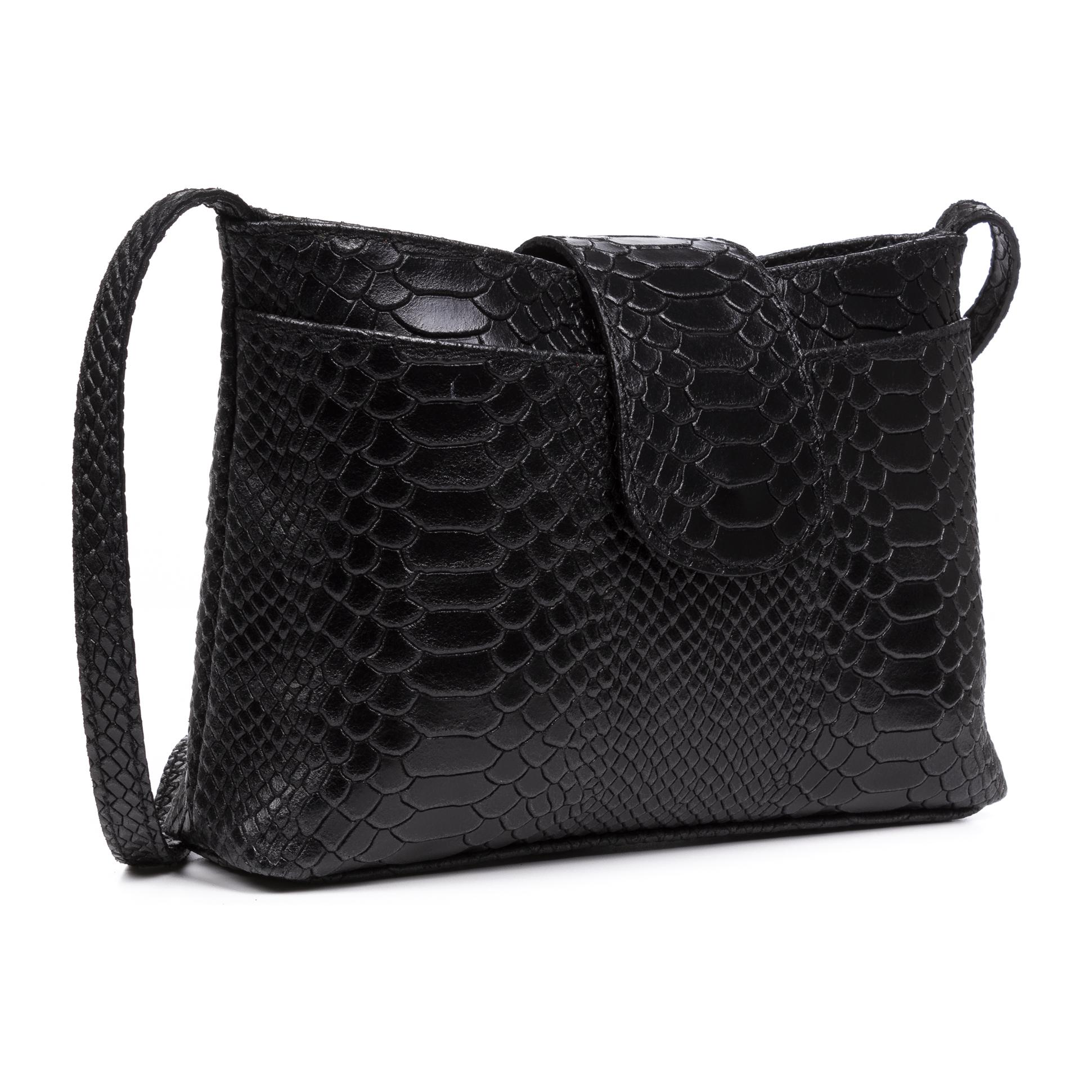 Nola Bolso bandolera Mujer.Piel auténtica Gamuza grabado serpiente