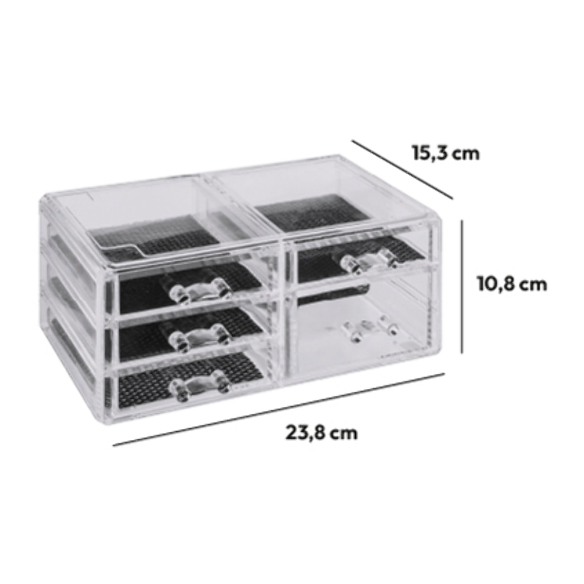 Boîte à bijoux 5 tiroirs Transparent Selena
