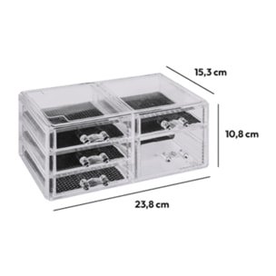 Boîte à bijoux 5 tiroirs Transparent Selena