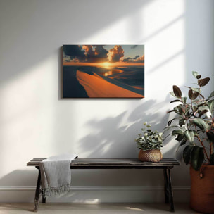 Tableau mer Coucher de soleil sur les lagunes Toile imprimée