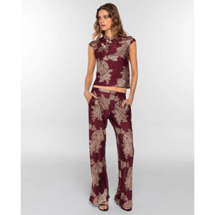 Pantalón de mujer jacquard fluido.