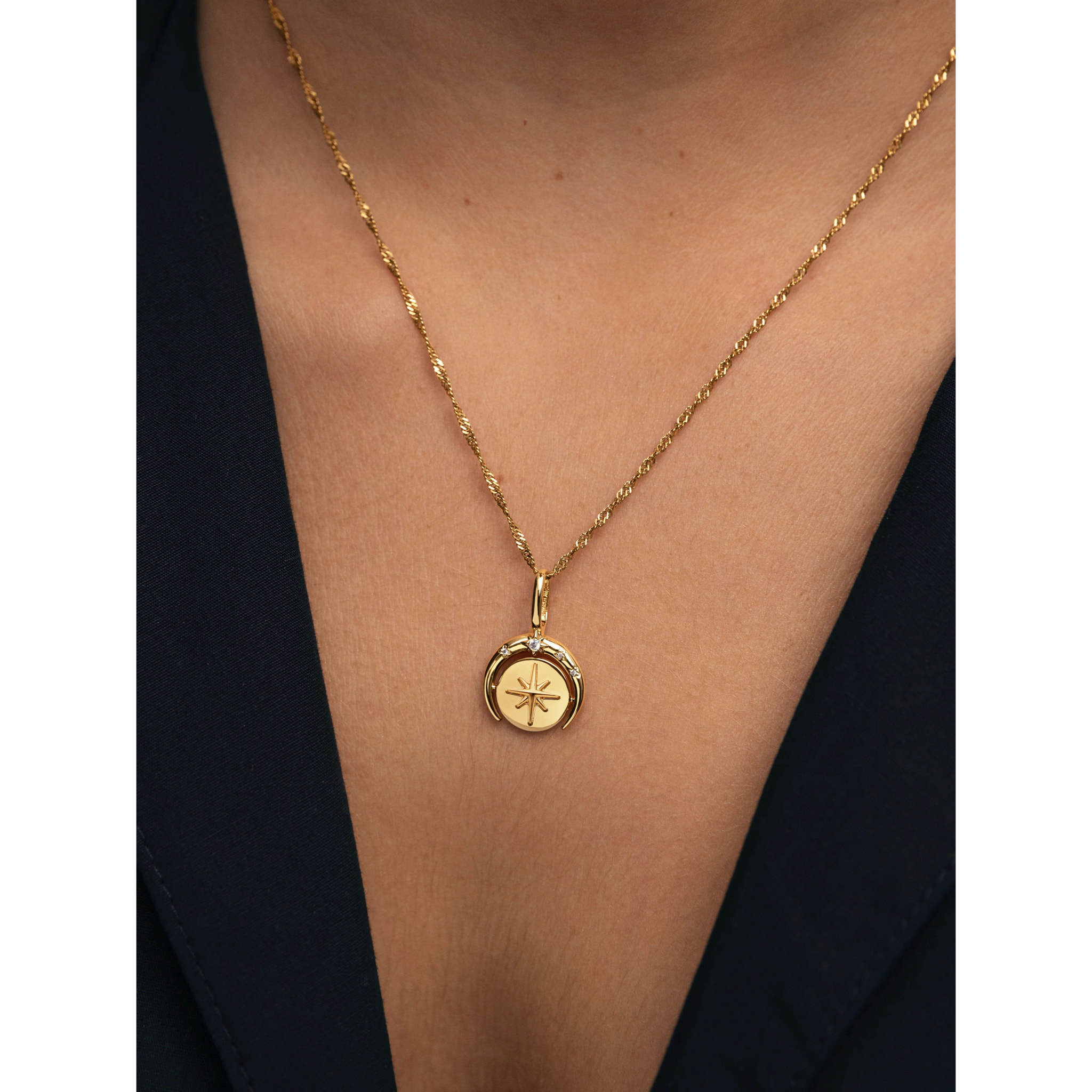 Charm Medallion Moonset Placcato Oro