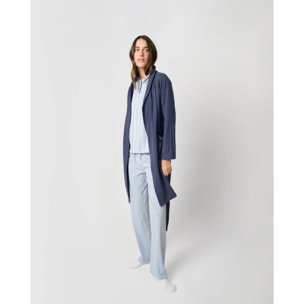 Bata canalé raya ancha azul azafata