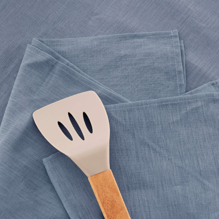 Pack de 2 torchons de cuisine 100% lin Denim Bleu 45x70 cm