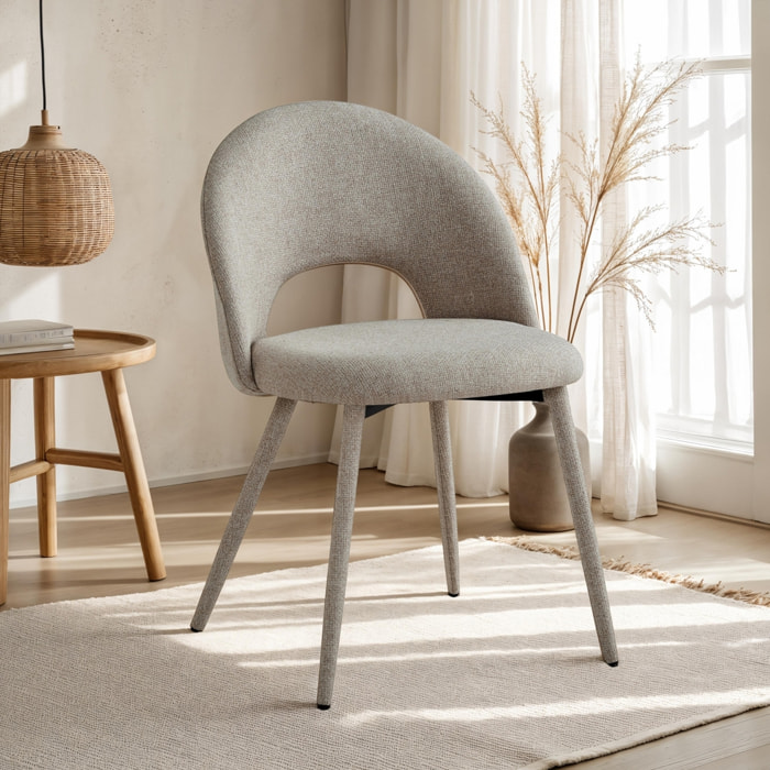 Lot de 4 chaises de salle à manger Tomasucci SELMA, en tissu, beige, 54 × 51 × 79 cm