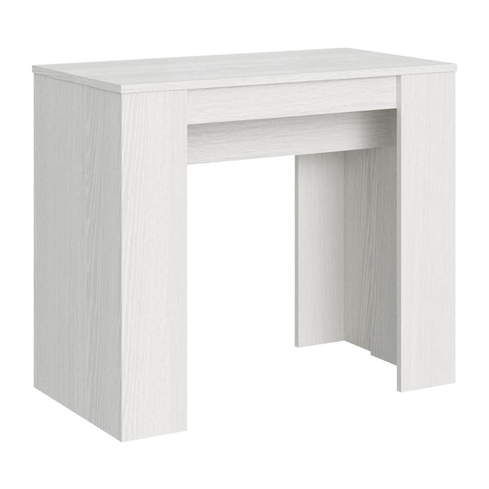 Console Basic Small cm.90x48 (extensible à 204) Frêne Blanc