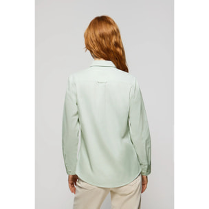 Camicia verde chiaro oxford con logo ricamato