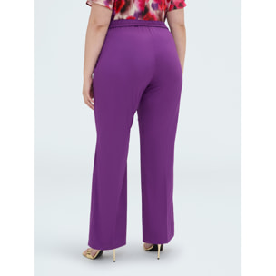 Fiorella Rubino - Pantalones de algodón elásticos regulares - Violeta