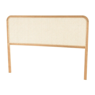 SYA - Tête de lit bords arrondis rotin naturel chêne massif 140/160cm