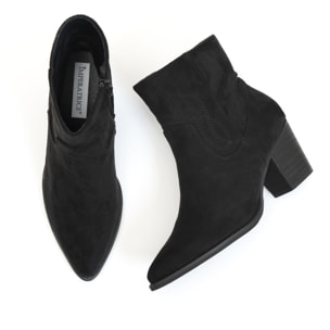 Stivaletti texani in simil pelle scamosciata con ricamo