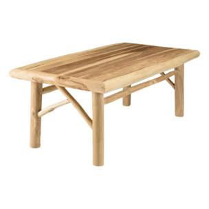 WILL - Table basse rectangulaire MADURA en branches de teck naturel