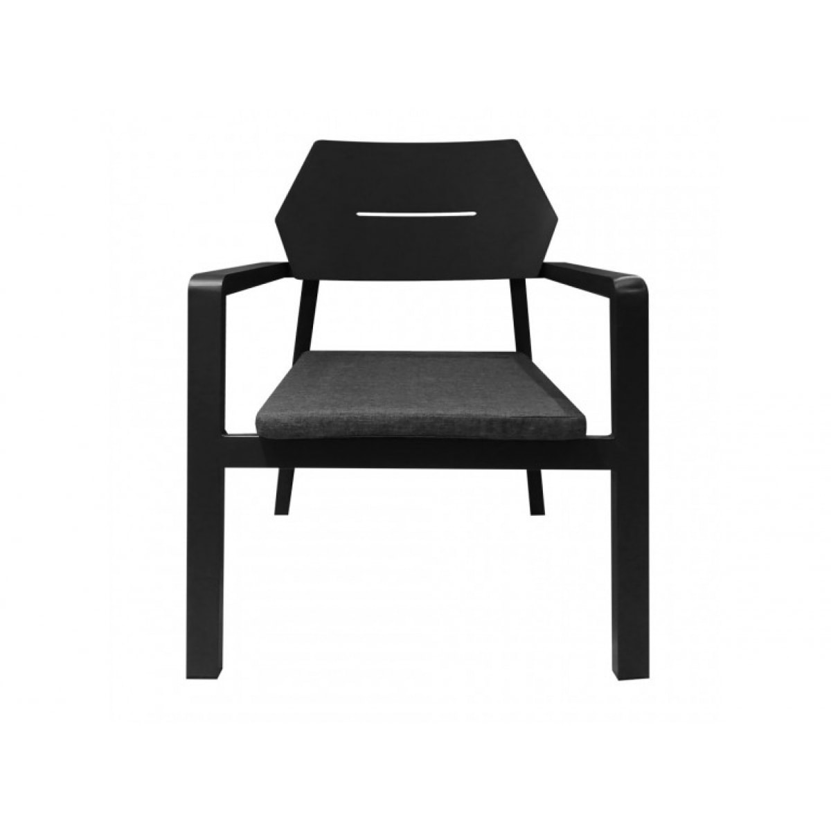 Fauteuil de jardin design minimaliste en métal noir - TIMOR