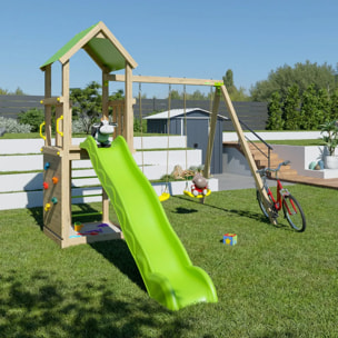 Aire de jeux bois 2,20 m SMART XPERIENCE - 7 enfants