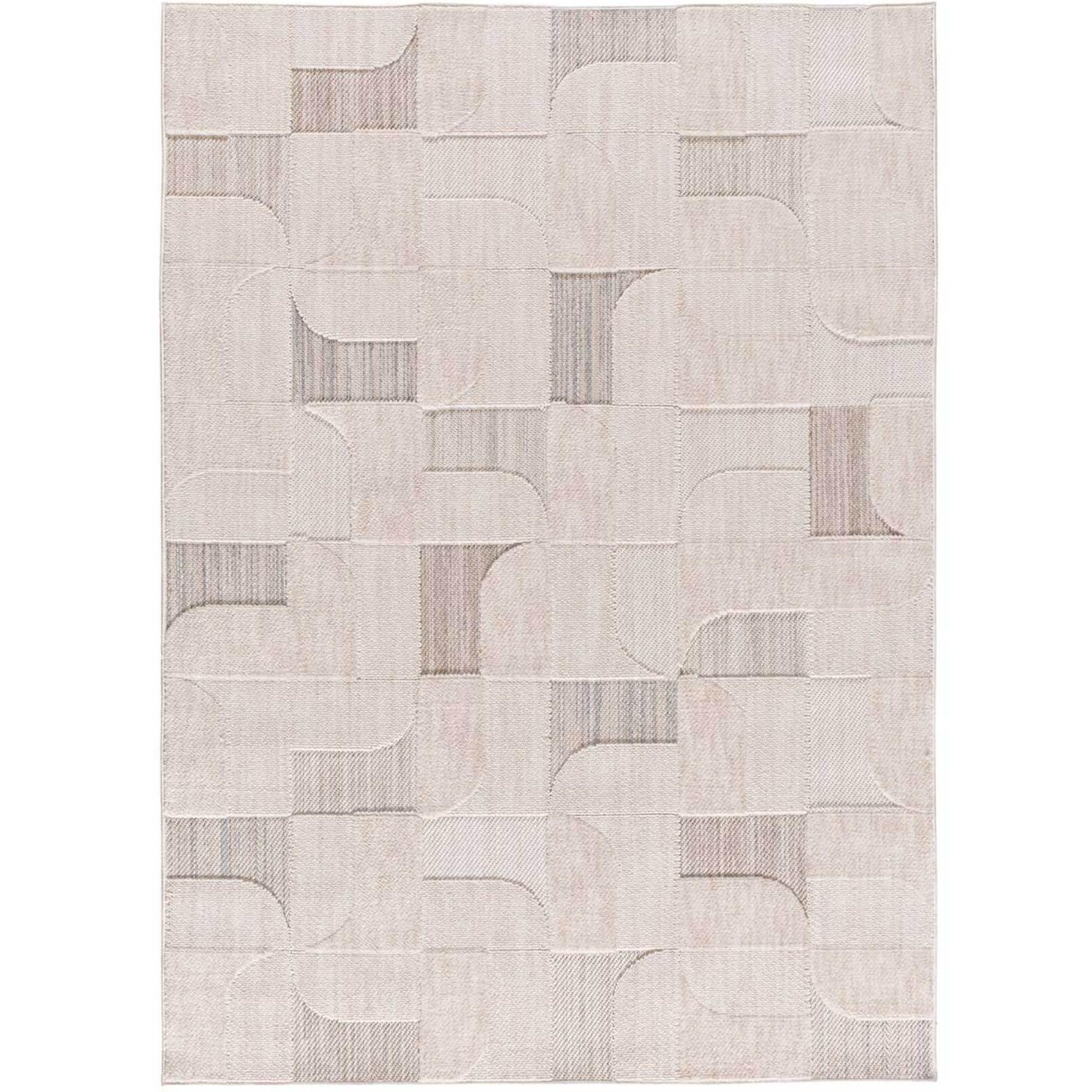 ELEMENT Alfombra en estilo étnico con relieve de color beige, varias medidas disponibles.