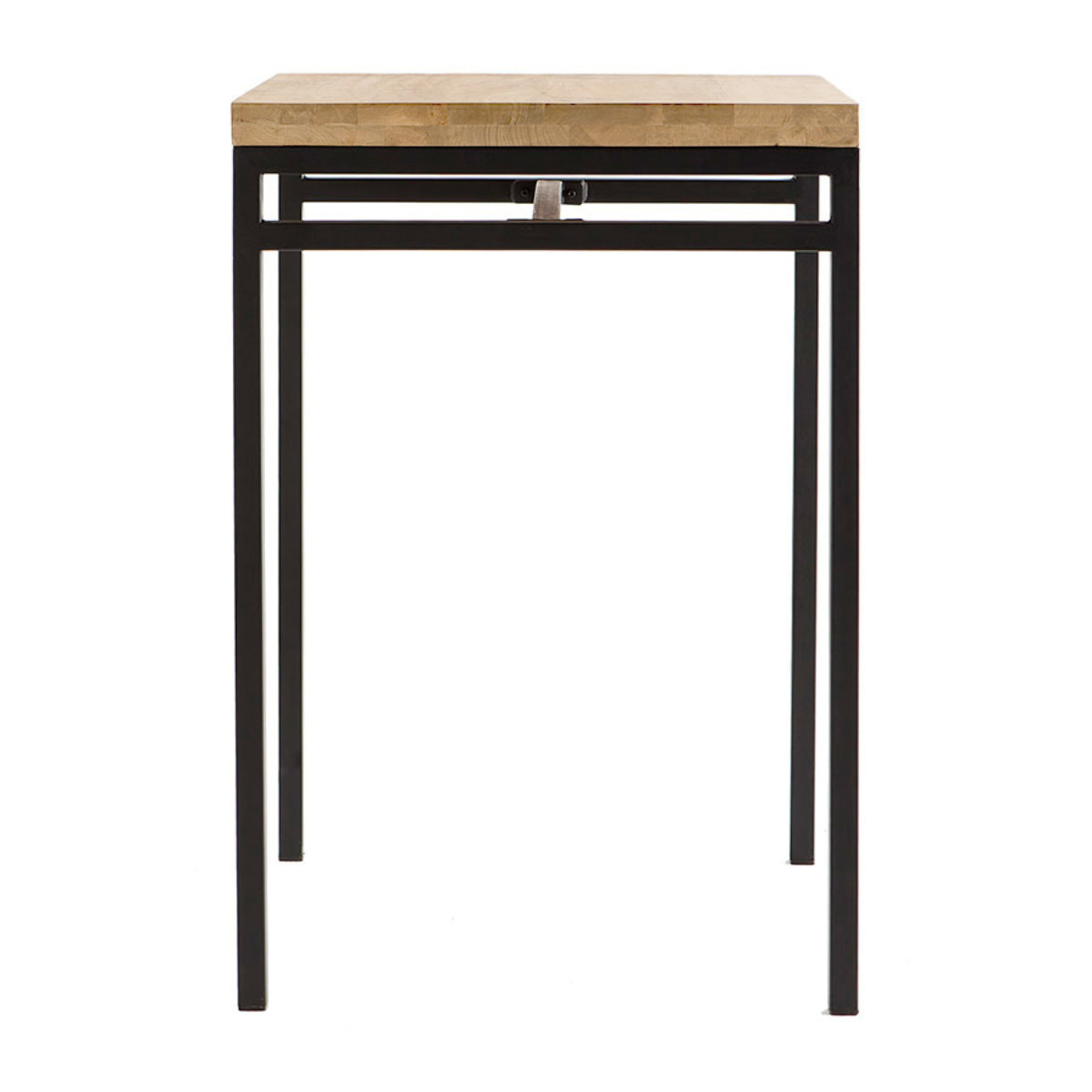 Table haute carrée en manguier massif et métal noir L70 cm YPSTER