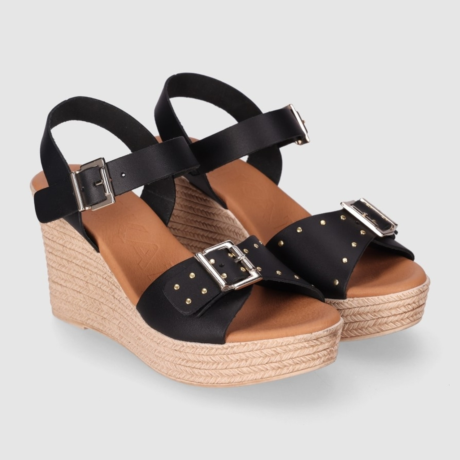 Sandalias de Piel - Negro - Tacón: 6 cm