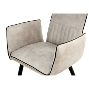 Set di 2 sedie con braccioli Penelope in ecopelle sabbia