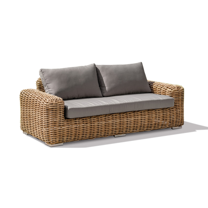 BORABORA - Canapé de jardin 2 places en résine tressée