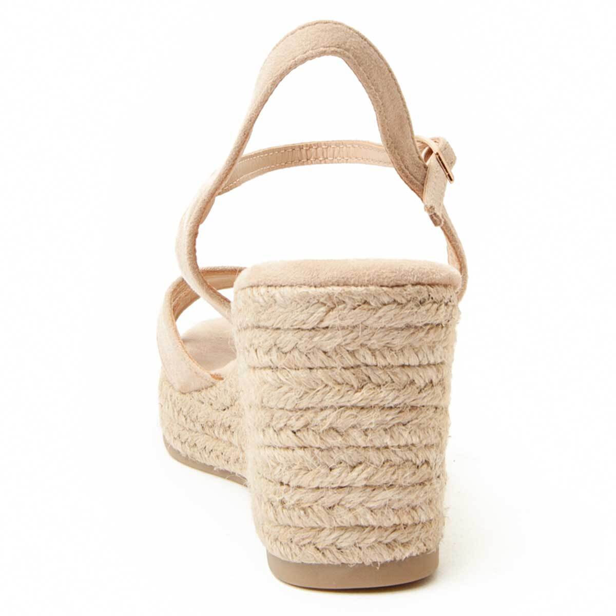 Sandalia de cuña - Beige - Altura: 7 cm