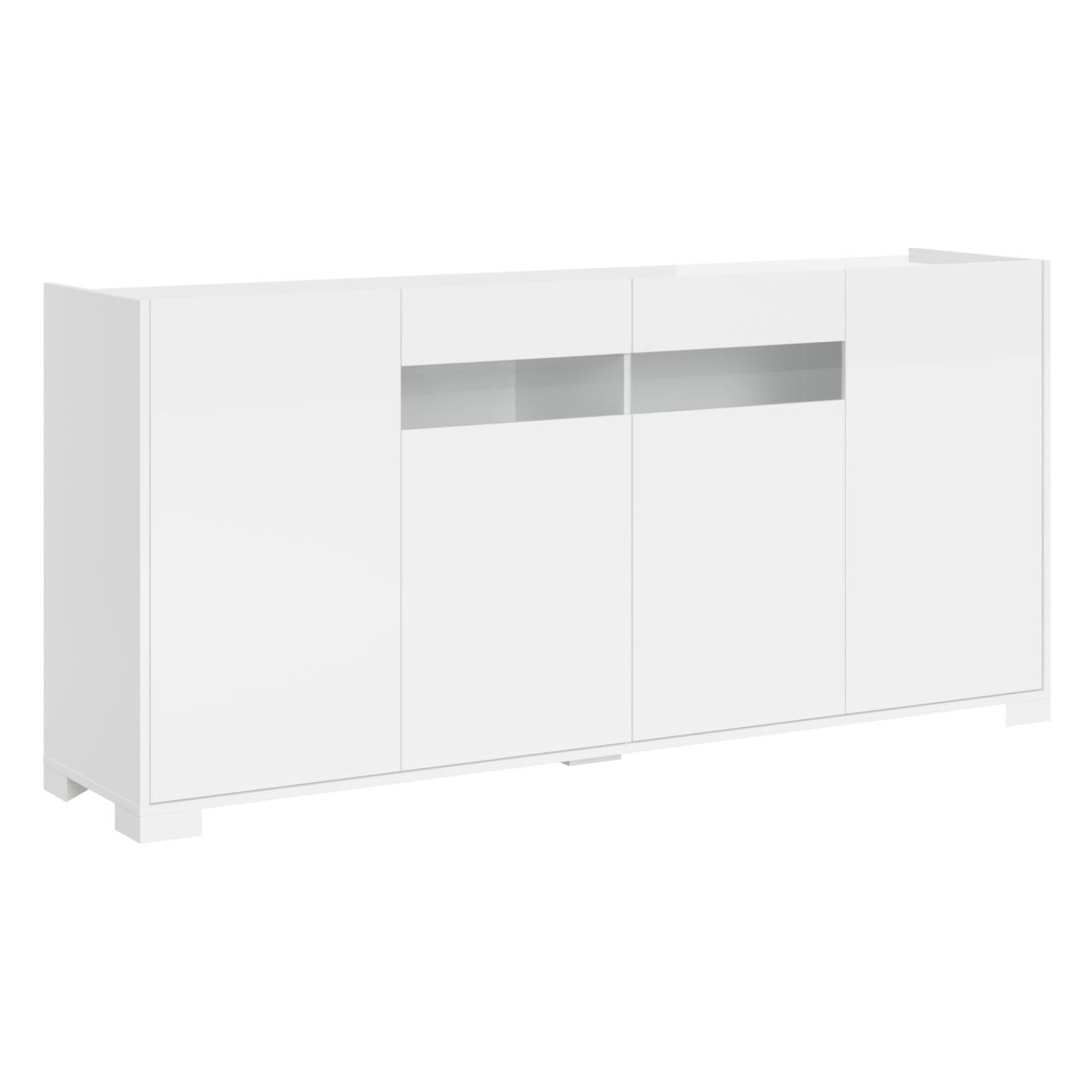 Madia 4 ante 174x40x81 cm Riflesso bianco lucido
