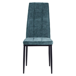 Set 4 sedie moderne in tessuto verde petrolio - Milano