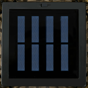 Linterna de Jardín de Ratán Sintético Farola Solar con Luces LED Encendido y Apagado Automático para Terraza Balcón Patio 15,5x15,5x69 cm Arena