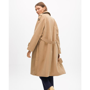 Trench lungo in tessuto doppio petto