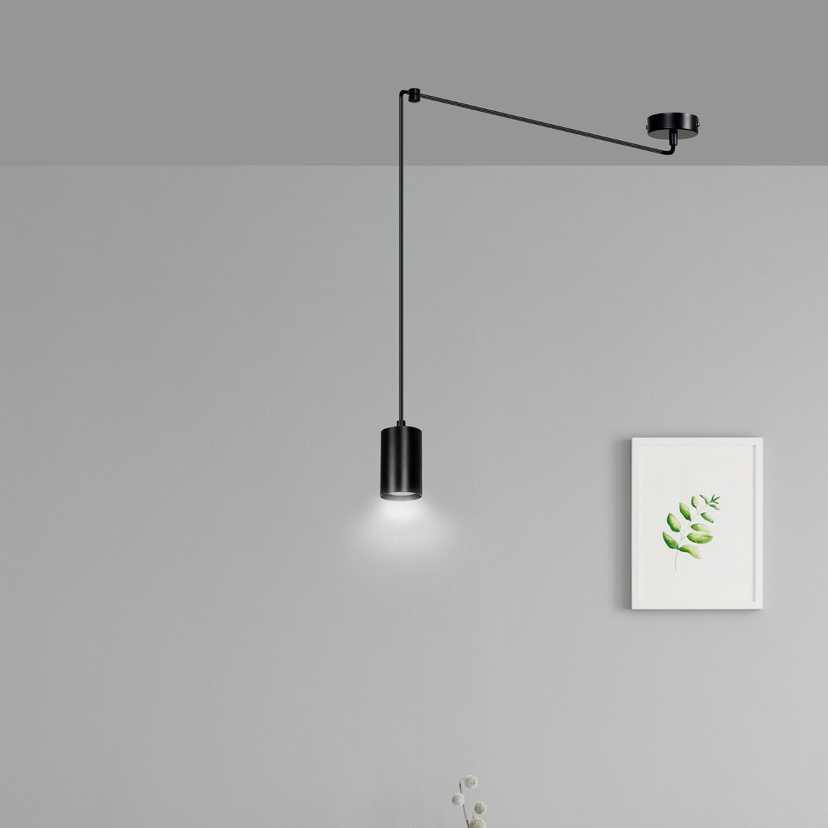 Lampada a sospensione Traker in acciaio nero opaco