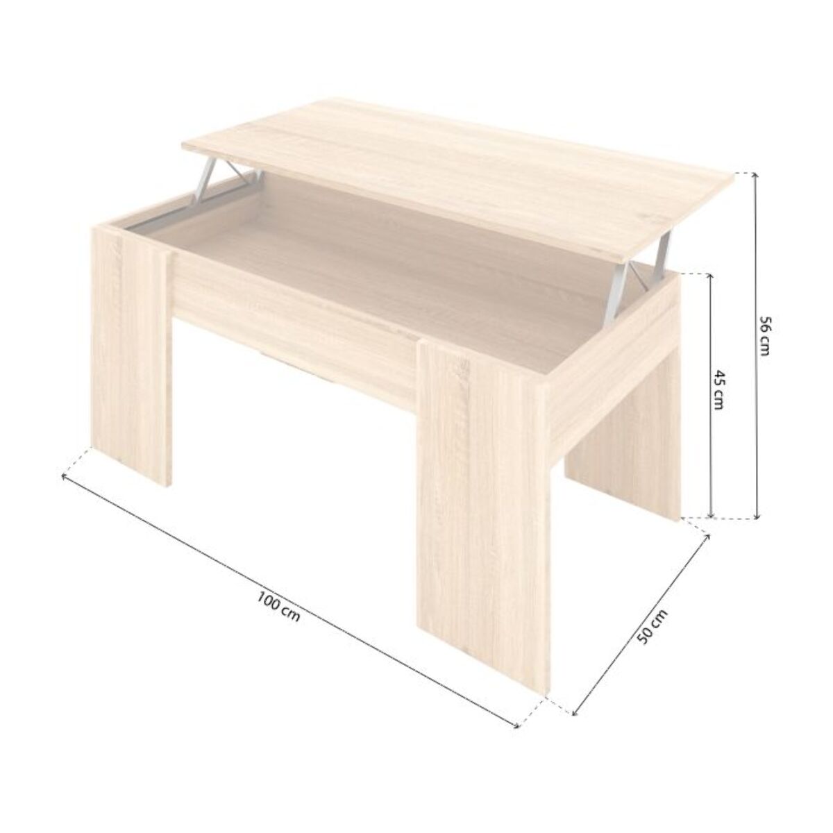 Mesa de centro elevable Vita Roble Canadian