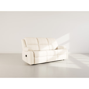 Armand - Canapé 3 places relax électrique en simili - Beige