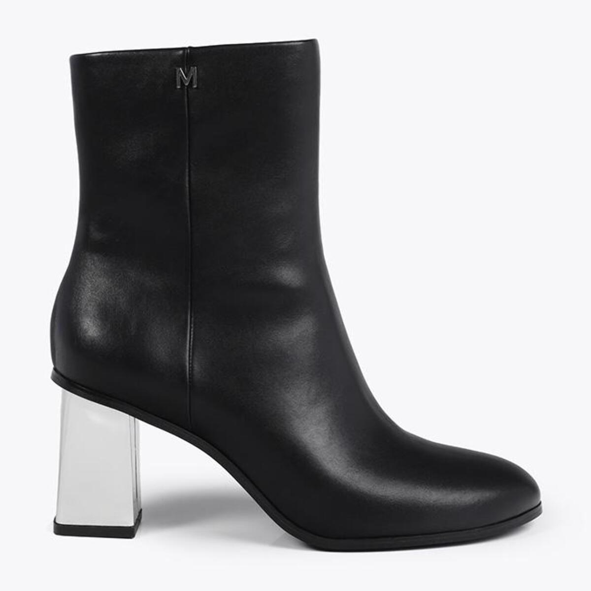 Stivaletto con Tacco Effetto Metallico