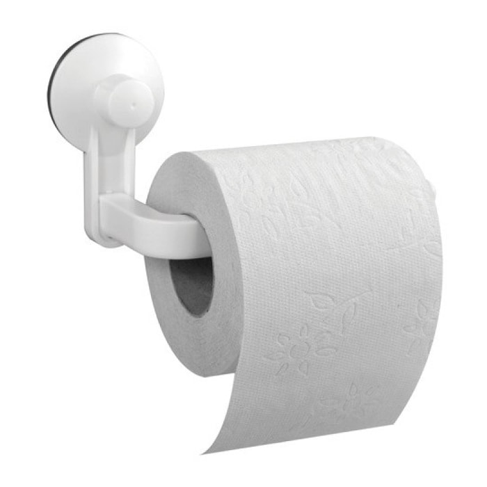 Porte rouleau papier wc ou serviettes à ventouse PVC Blanc MSV