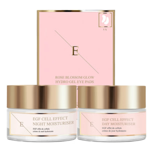 Crema hidratante de día EGF Cell Effect + Crema hidratante de noche EGF Cell Effect + Almohadillas para ojos Rose Blossom