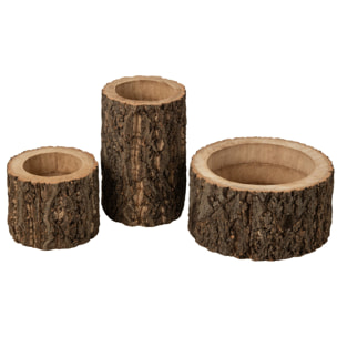 J-Line Cachepot Tronc D’Arbre - bois de paulownia - naturel - large