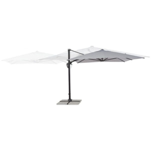 Ombrellone a sospensione VEGA con palo in alluminio e telo grigio 3x3