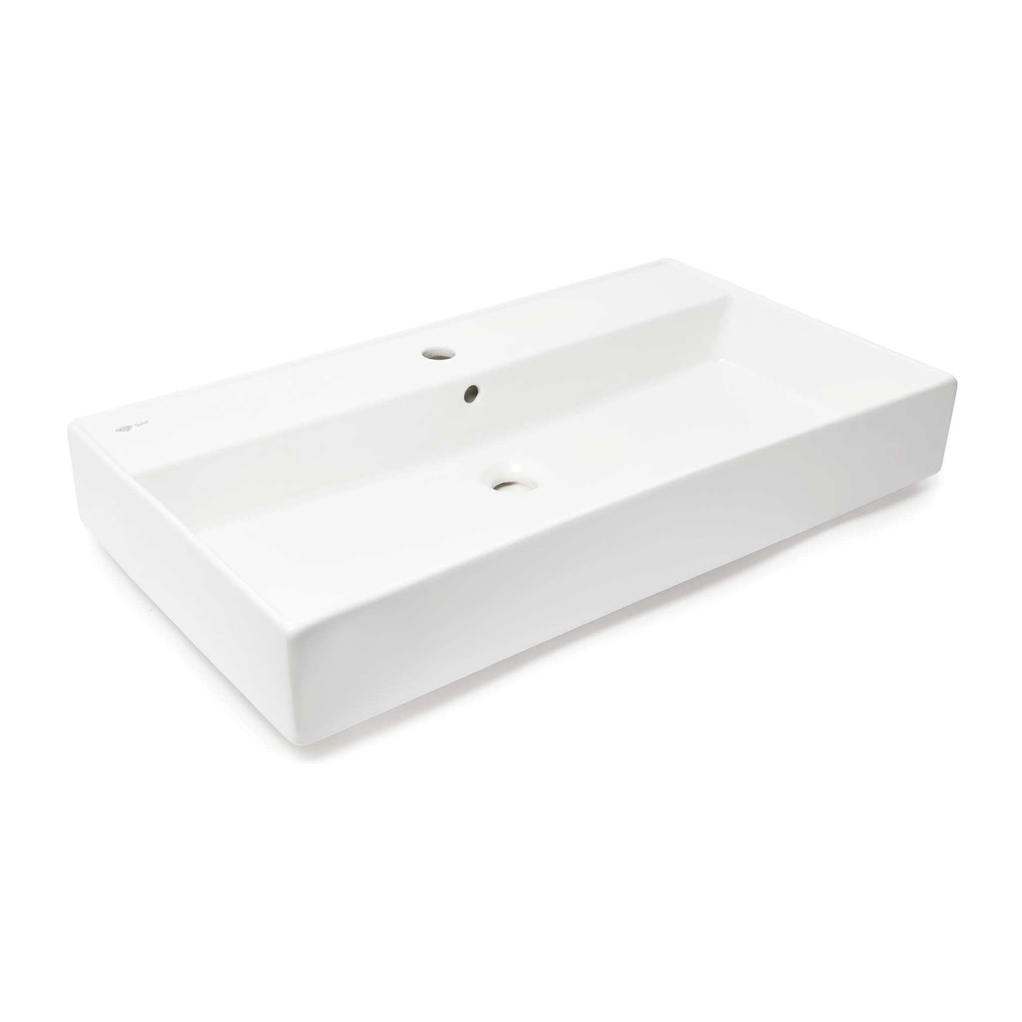Lavabo à poser et à suspendre 80,5x46,5 cm blanc 1 trou pour robinet SAT Infinitio (SATINF8046)