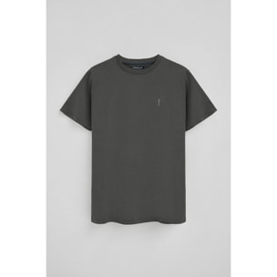 Maglietta grigio scuro con logo in gomma Rigby Go