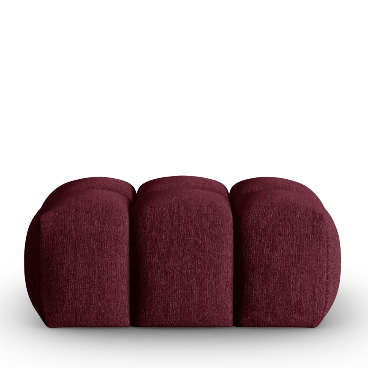 Pouf "Lorella" en tissu structurel bordeaux