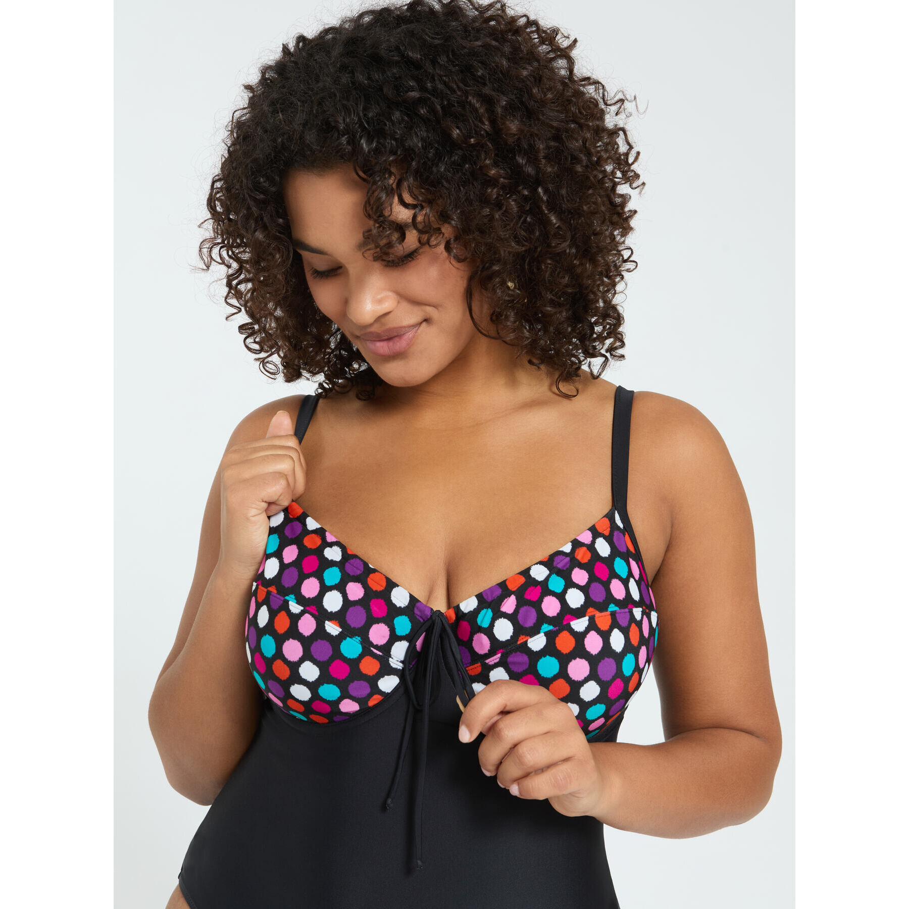 Fiorella Rubino - Bañador entero con copas balconette y lunares - Negro