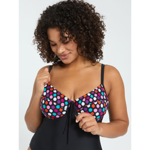 Fiorella Rubino - Bañador entero con copas balconette y lunares - Negro