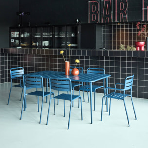 Table de jardin métal + 6 assises AMÉLIA