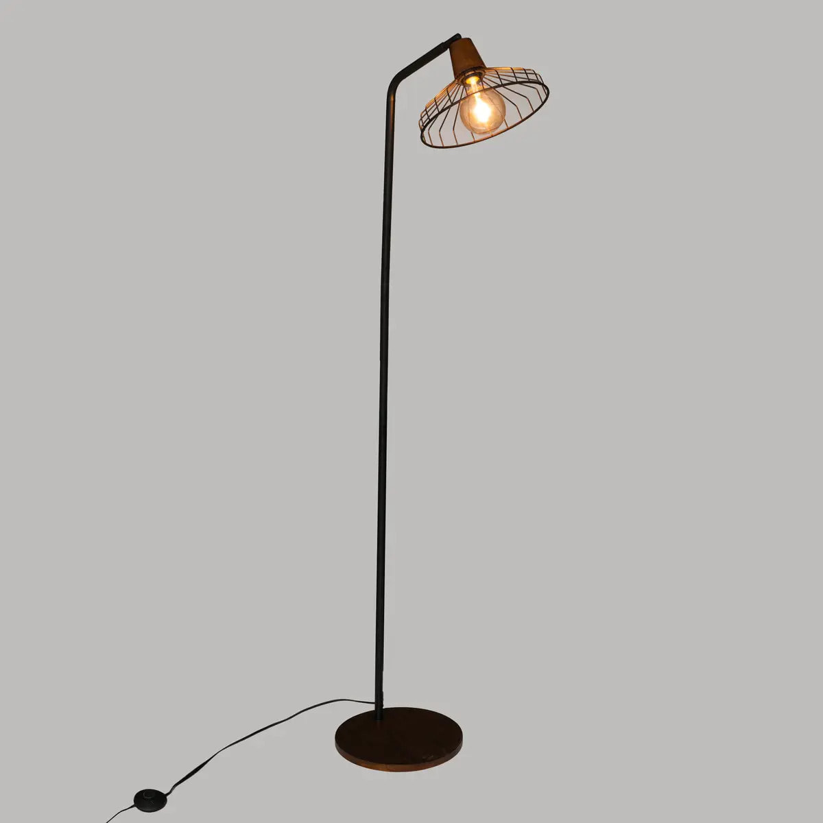 Lampadaire droit "Cafe" en métal H163cm noir