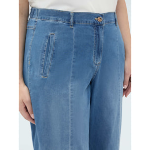 Fiorella Rubino - Jeans baggy in denim effetto washed - Blu