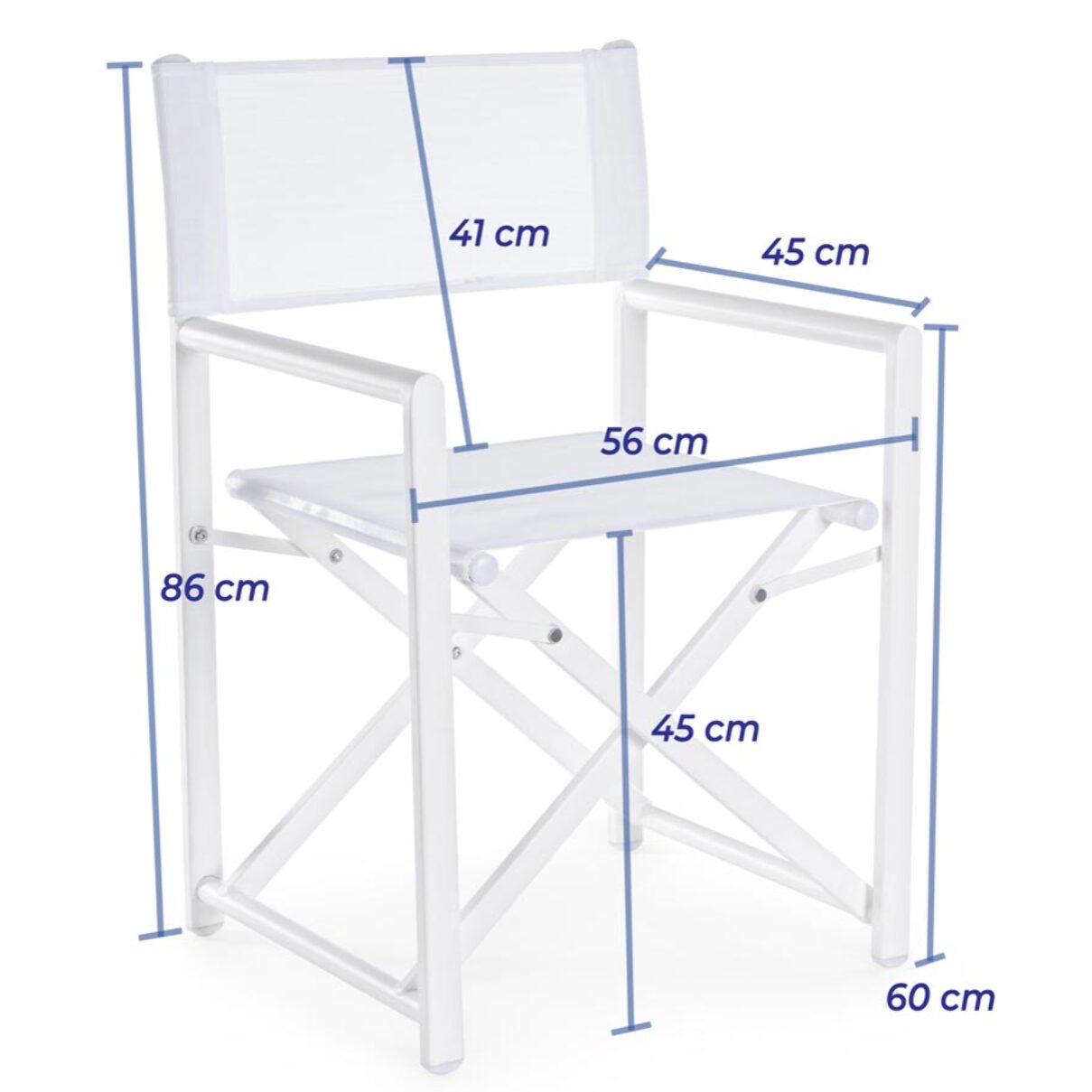 Set 2 sedie regista in alluminio Gilda da giardino richiudibili