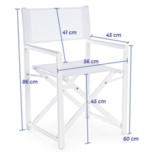 Set 2 sedie regista in alluminio Gilda da giardino richiudibili