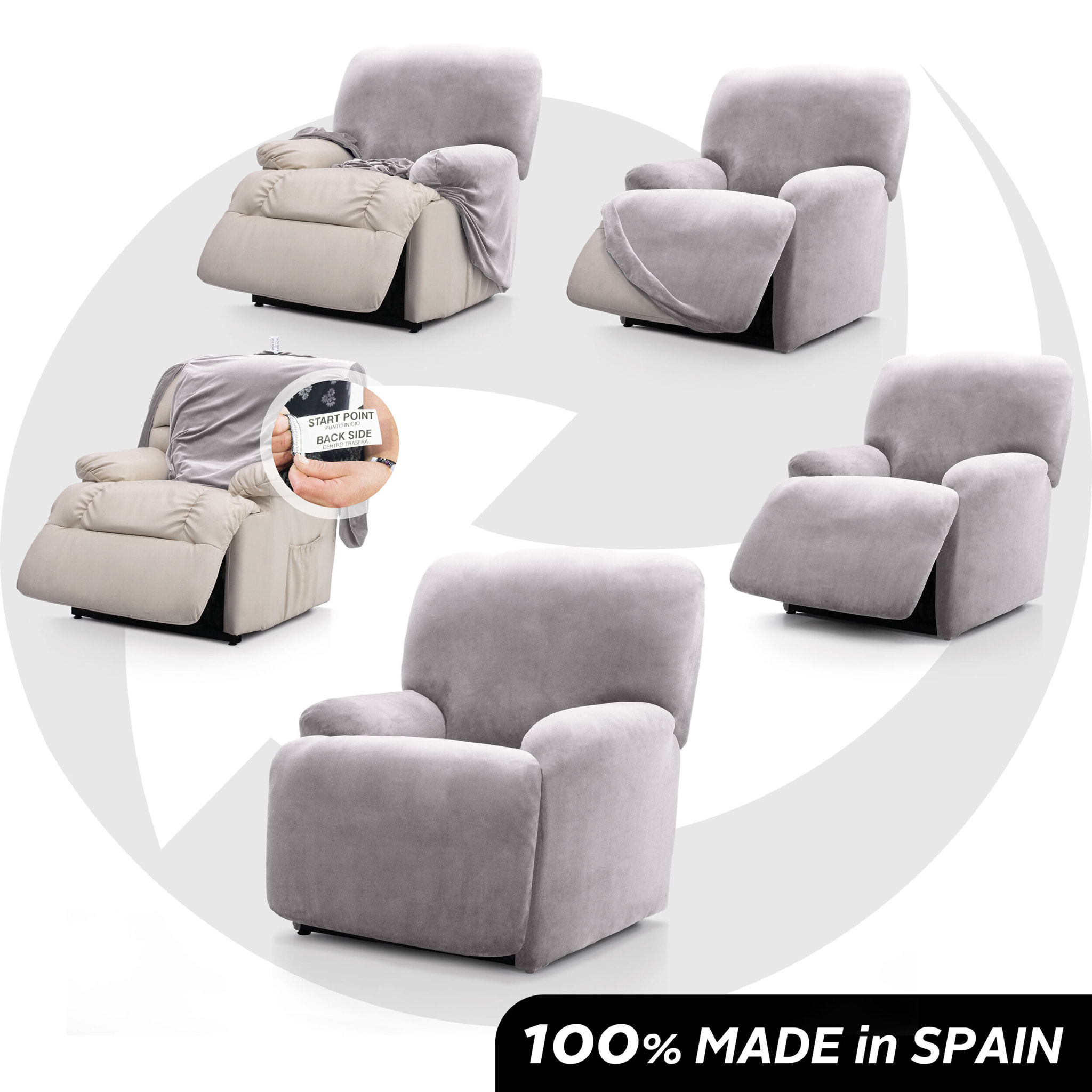 Funda TERCIOPELO ANTIMANCHAS Multi elástica para RELAX PIES JUNTOS modelo VERONICA